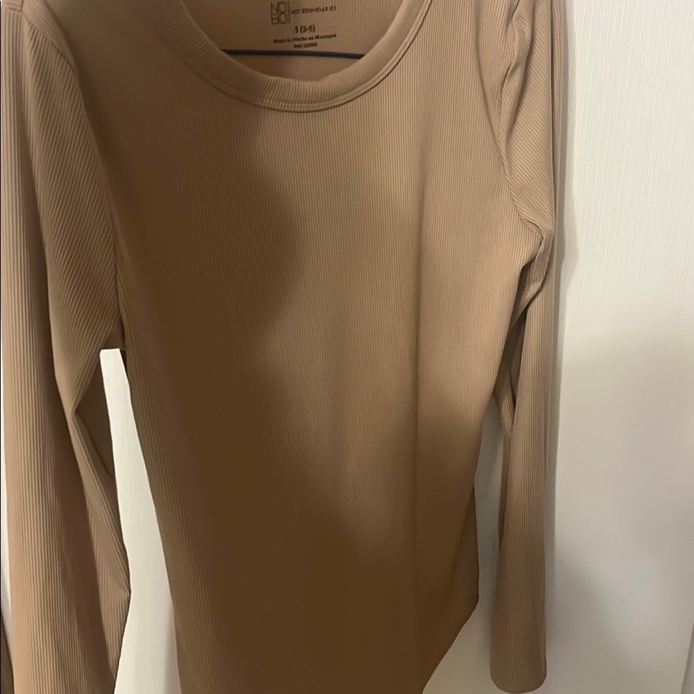 Beige Long Sleeve Top